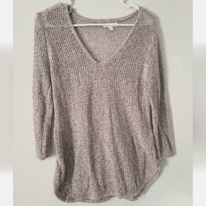 Women's New York & Company Pink/brown Mid-Length Sleeve Sweater Sz M
